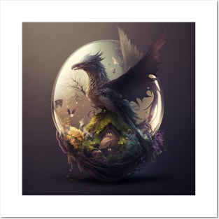 Fantasy motif with bird in epic mood Posters and Art